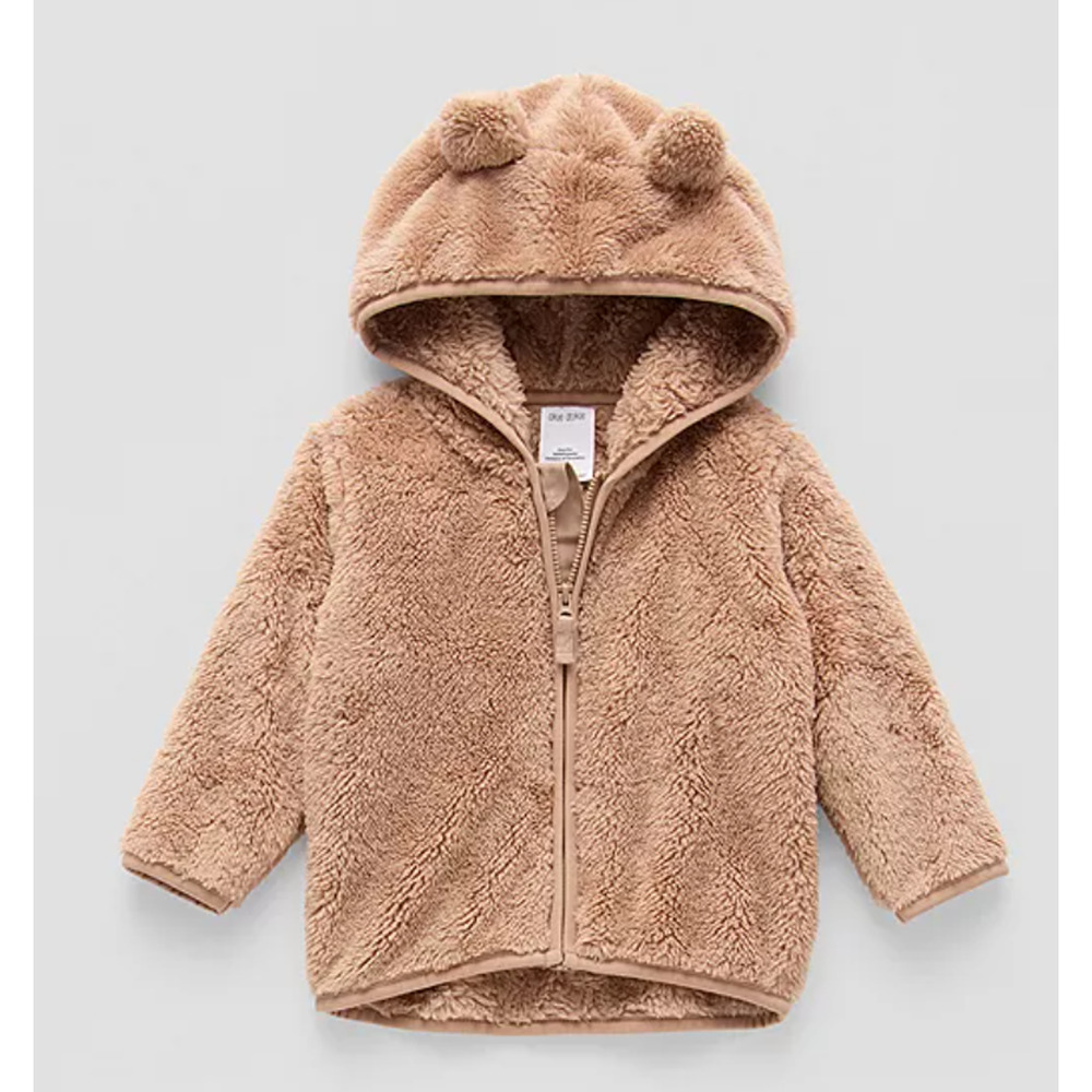 Okie Dokie Baby Boys Sherpa Fleece Zipper‎ Hoodie, Natural Tan, 24M